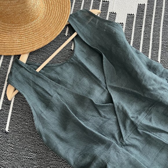 Back Beat Co. Brooklyn Reversible Linen Jumpsuit NWT Size Small - Picture 6 of 10